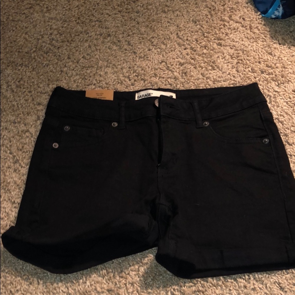 Black jean shorts